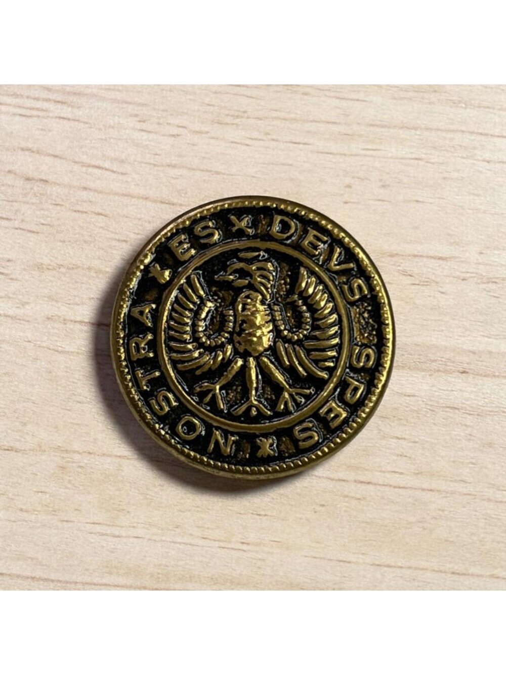 Hessian Soldier Button ESX DEVS SPES Nostra Teutonic Eagle Vintage Collectible